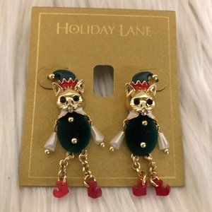 INC Elf Cat Drop Earrings